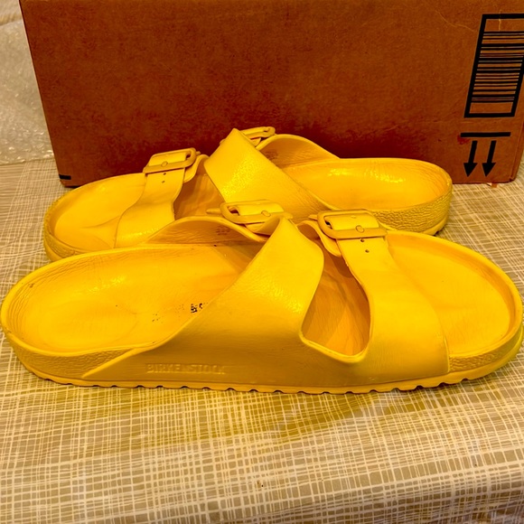 Birkenstock Shoes - 🔥BIRKENSTOCK🔥 pre loved loud yellow slip ons. Used in fair condition. Comfort!